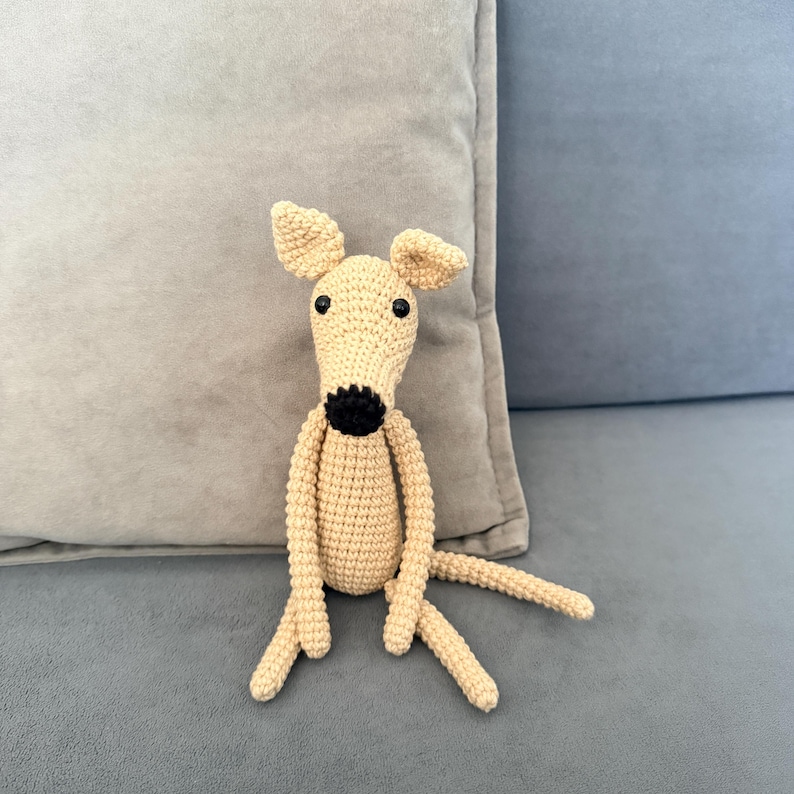 Whippet mini, Greyhound, Italian Greyhound Toy - Perfect Gift for Dog Lover (17 cm) Beige