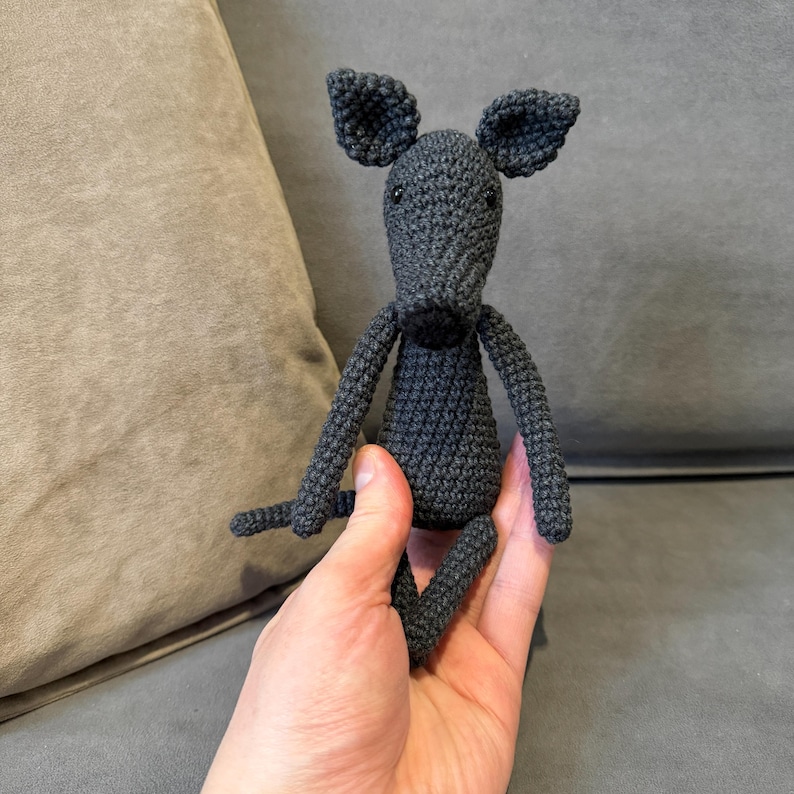 Whippet mini, Greyhound, Italian Greyhound Toy - Perfect Gift for Dog Lover (17 cm) Black