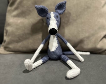 Crocheted Greyhound/Whippet/Italian Greyhound - Personalised Stuffed Pet Toy, Gifts For Dog Owners