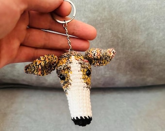 Crochet Greyhound Keychain: Handmade Dog Lover Gift
