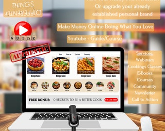 Website For Food Bloggers / Entepreneurs / Chefs / Premium Canva Website Template