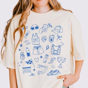 Cute Running Doodle Shirt, Running Gifts, 5K 10K Half Marathon Runner T-shirt, Race Completion Running Motivation Training Gift, Runner Tee