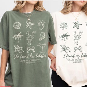 T-shirts voor vrijgezellenfeesten kreeft, custom She Found Her Lobster T-shirts vrijgezellenfeest, vrijgezellencadeaus strand kust, Ocean Bach Club Top