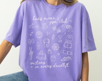 Funny Doodle Gym Club Shirt for Mom, Fitness Mother's Day Gift, Heavylifting Muscle Mom Gifts, Pump Cover Bodybuilding Workout Mama Shirt