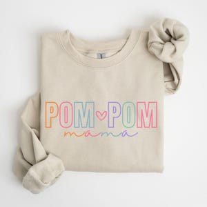 Cute Pomeranian Dog Mom Shirt, Pom Pom Mama Sweatshirt, Pom Mom Gift, Colorful Pomeranian New Puppy Mama Gift, Pomeranian Gifts, Pom Gifts