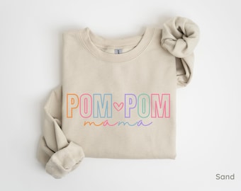 Cute Pomeranian Dog Mom Shirt, Pom Pom Mama Sweatshirt, Pom Mom Gift, Colorful Pomeranian New Puppy Mama Gift, Pomeranian Gifts, Pom Gifts