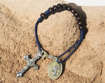 Steering Wheel Boxwood Car Rosary, Saint Christopher, Etc. Travel Protection Chaplet, Catholic Auto Accessory