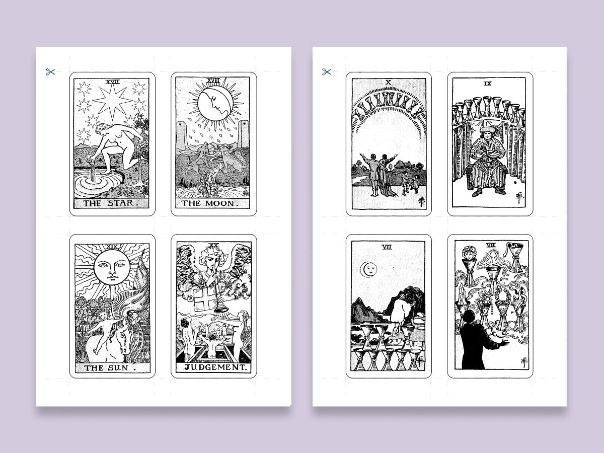 Tarot deck printable digital tarot deck raider waite tarot deck tarot ...