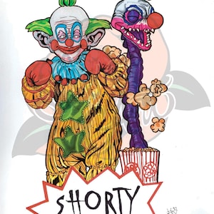 Killer Klowns from Outer Space Shorty 8,5"x11" Impressão/ Horror Fan Art/ Shorty o Palhaço/ Killer Klowns from Outer Space/ Horror Art