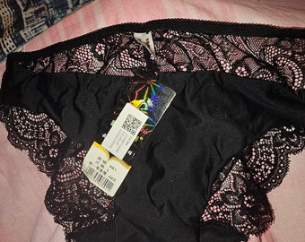 Black lace knickers, brand new with tags