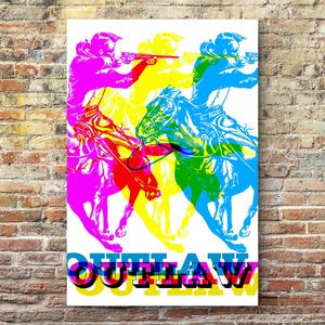 Outlaw - Pop Art Western Cowboy Poster Print
