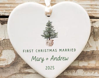 Personalized Couples Christmas Ornament 2025 - Custom First Christmas Together Ornament - Couples Gift w/ Names and Date