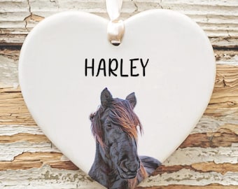 Horse Ornament - Custom Horse Gift for Horse Lover Gift - Personalized Watercolor Horse Photo Gift for Horse Girl