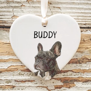 Personalized French Bulldog Ornament - Watercolor Pet Photo Ornament Gift for French Bulldog Lover - Custom French Bulldog Ornament Gift