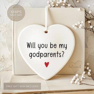 Will You Be My Godparents? - Godparent Proposal Ornament - Gift for Godmother -Gift for Godfather - Godparent Christmas Ornament Keepsake