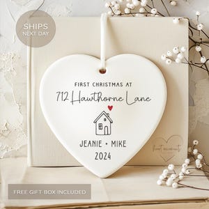 Personalized Our First Christmas At Ornament - Cute Custom Address Christmas Ornament With Names - Our New House Ornament 2026