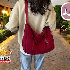 Nylon Messenger Bag | Crescent Crossbody Damen | Multi-Pocket-Schulter-Design | Leichte Reisetasche | Vielseitige Handtasche für Shopping