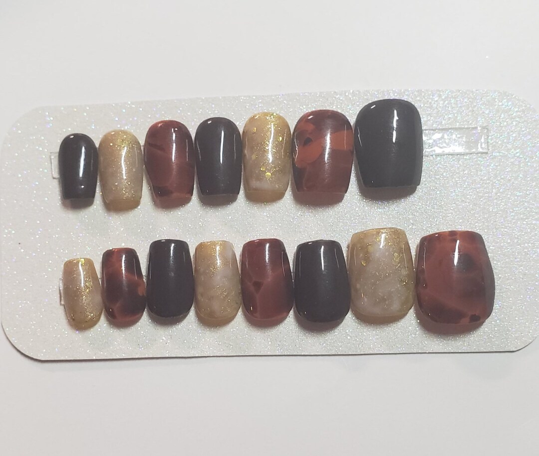 Coffee Shop Aestetic Short Presson Nails Etsy