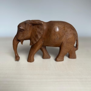 Hand carved, wooden, vintage elephant