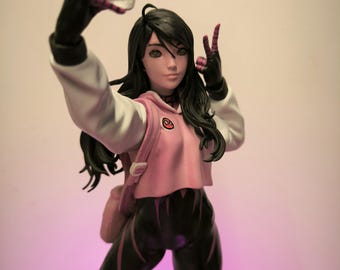 Spindeltjejstaty: Handmålad 3D-utskriven Spiderverse-samlarfigur (skala 1/6)