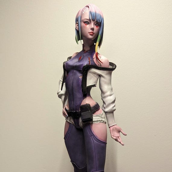 Lucy Cyberpunk Edgerunners Statue: Hand-Painted 8K Resin 3D Print (15.7 inch)
