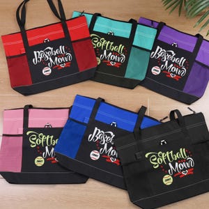 Benutzerdefinierte Baseball Softball Mama Handtasche Einkaufstasche Geburtstagsgeschenk für Frauen Sport Liebhaber