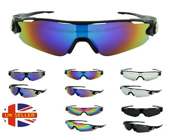 Sports Sunglasses Wrap-Around For Cycling, Golf, Running, Festivals, Parties, High Quality Mirrored Glasses, Mens, Womens, Unisex