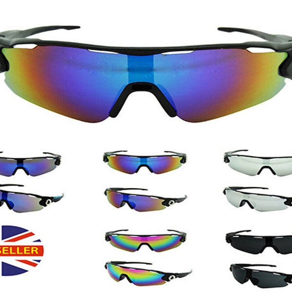 Sports Sunglasses Wrap-Around For Cycling, Golf, Running, Festivals, Parties, High Quality Mirrored Glasses, Mens, Womens, Unisex