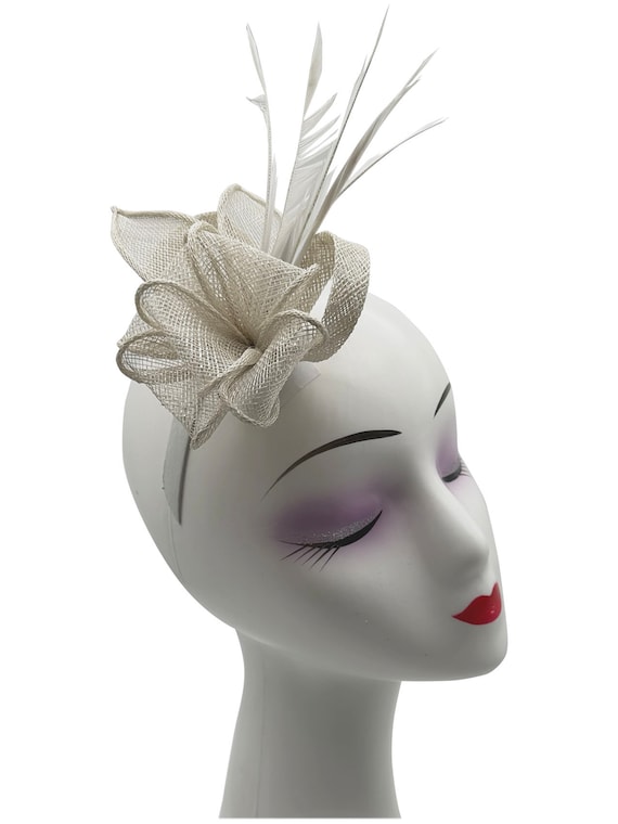 Silver Grey Fascinator, Small, Wedding Hat, Brooch Pin-clip