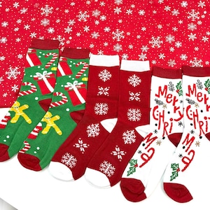 Women&#39;s Bamboo Socks Christmas Gift Santa Claus Themed Ladies High Quality One Size