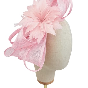 Baby Pink Fascinator with headband and clip, Bow Shaped, For Weddings, Races, Ascot, Melbourne Cup, Kentucky, Ladies Women accessories