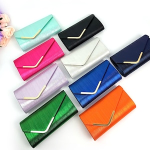 Clutch Taschen Umschlag Crossbody Schulter Handtaschen Brautjungfer Geschenk Kette Gurt Schlichte neue Geldbörse Hochzeiten Party Neun Farben