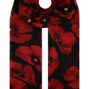 Poppy scarf women Fashion Long light soft ladies Scarves Wrap Shawl Red
