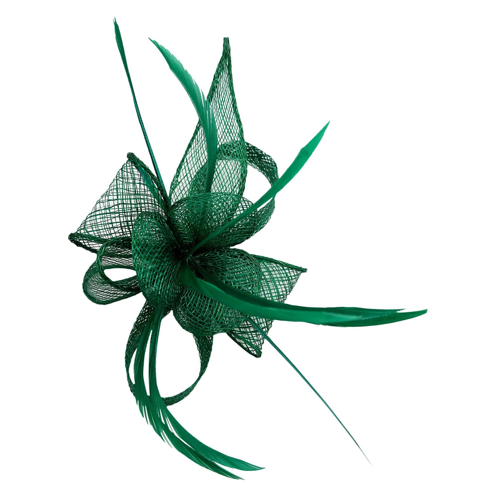 Green Fascinator Small Size Mini Poppy Flower and Petals Style Hat With