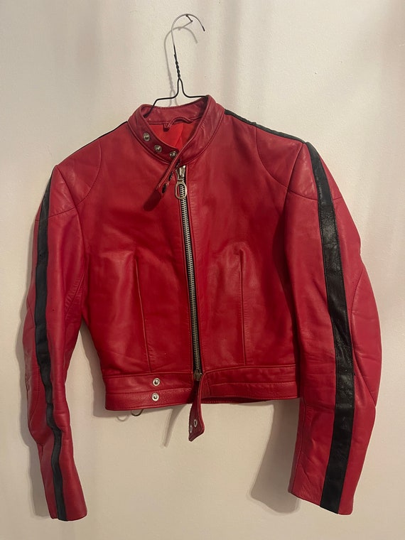 Red Leather Jacket  made in Germany brand Harro Ko