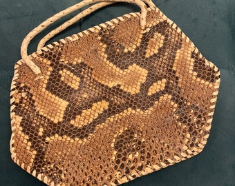 Python skin handbag purse true vintage 1950&#39;s
