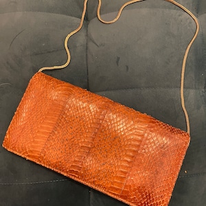 bolso de cuero de serpiente verdadero bolso vintage de 1950