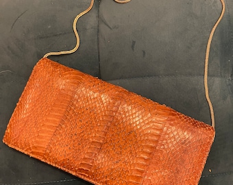 snake leather true vintage bag 1950&#39;s handbag purse