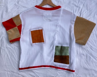 Koszulka z rękawami patchworkowymi