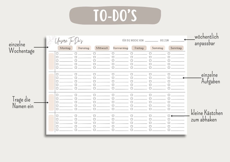 Familienplaner Bundle I Digitaler Download zum ausdrucken I