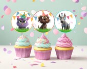 Puppy cupcake toppers for adopt a pet party, dog cake decor for dog birthday party, printable decoration, lets pawty,party favors,gotcha day