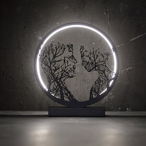 Neon LED night lights with USB for powerbank &quot;The Face of nature or tree people&quot;