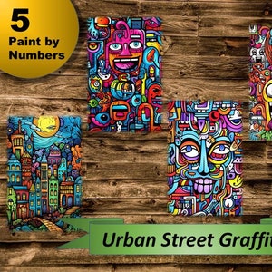 5 Coloring by Numbers Coloring Pages, Coloring Pages, for Kids and Adults, Coloring Page, for Relaxation, download, Paint by Numbers.
