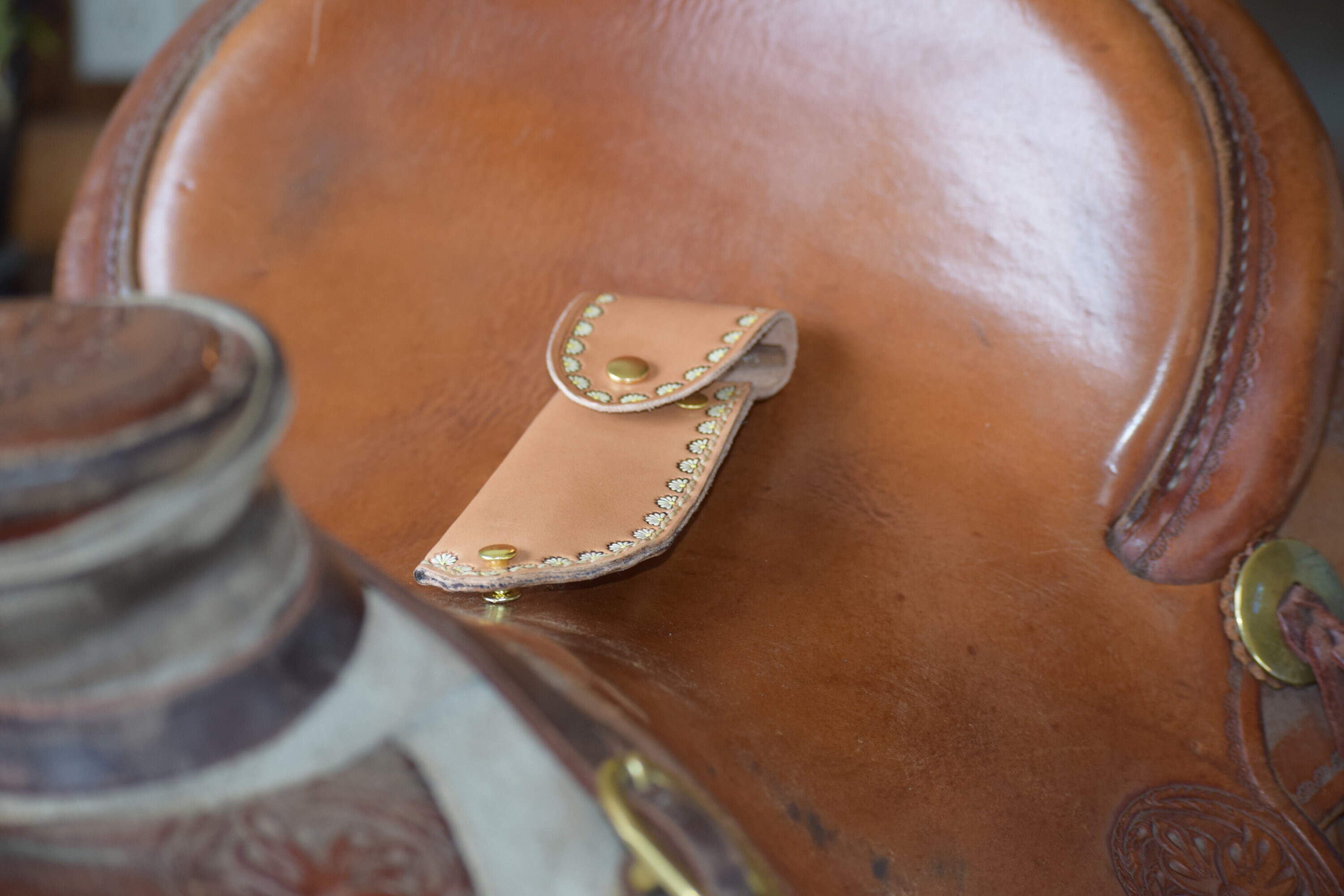 Leather Hoof Pick Holder White Flowers Etsy