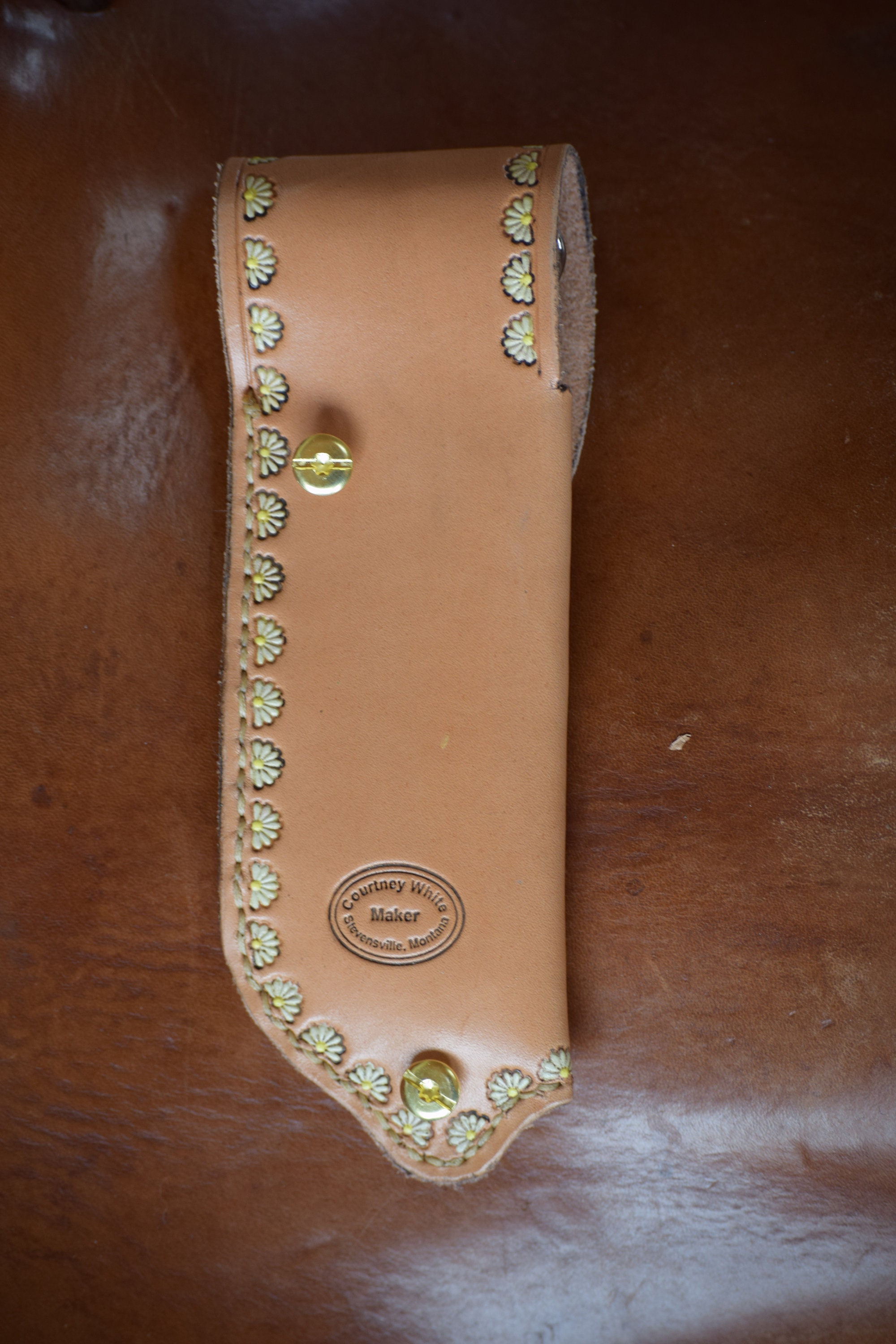 Leather Hoof Pick Holder White Flowers Etsy