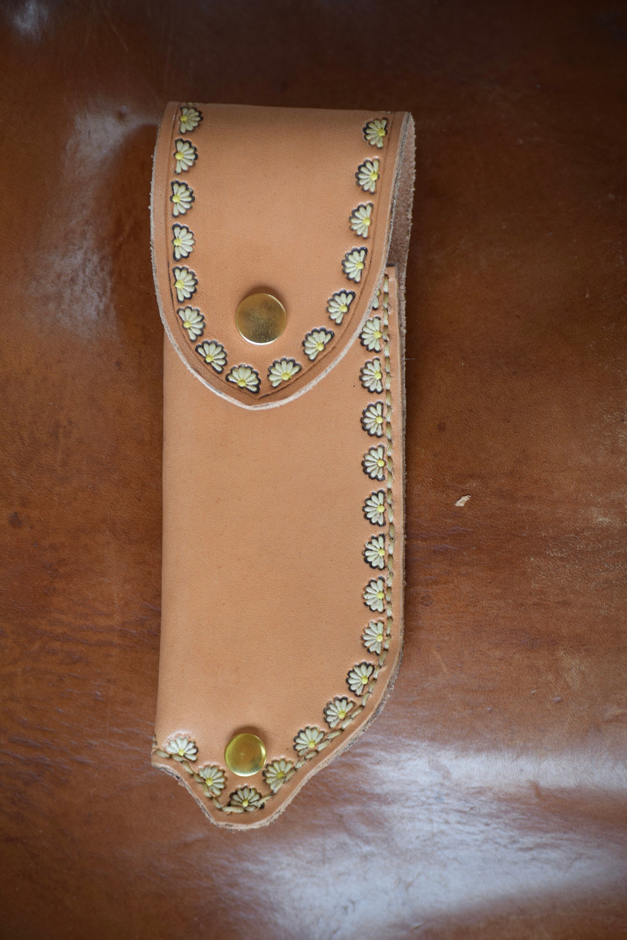 Leather Hoof Pick Holder White Flowers Etsy