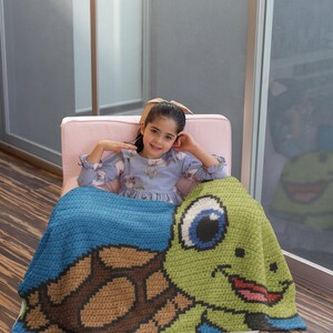 Sea Turtle Graphgan Crochet Blanket Pattern, Marine Animal Afghan PDF