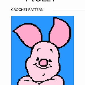 Könnte beinhalten: Ein Häkelmuster für ein rosa Ferkel aus Winnie Puuh. Das Muster heißt "Ecke-zu-Ecke-Ferkel-Häkelmuster" und stammt von Natasha Hardy.