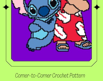 Lilo and Stitch Crochet Blanket Pattern: C2C Graph Tutorial (Digital Download)