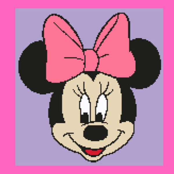 Minnie Mouse Crochet Pattern, C2C Graphgan Tutorial, English Instructions, DIY Disney Blanket, Cartoon Character Afghan, Instant Download